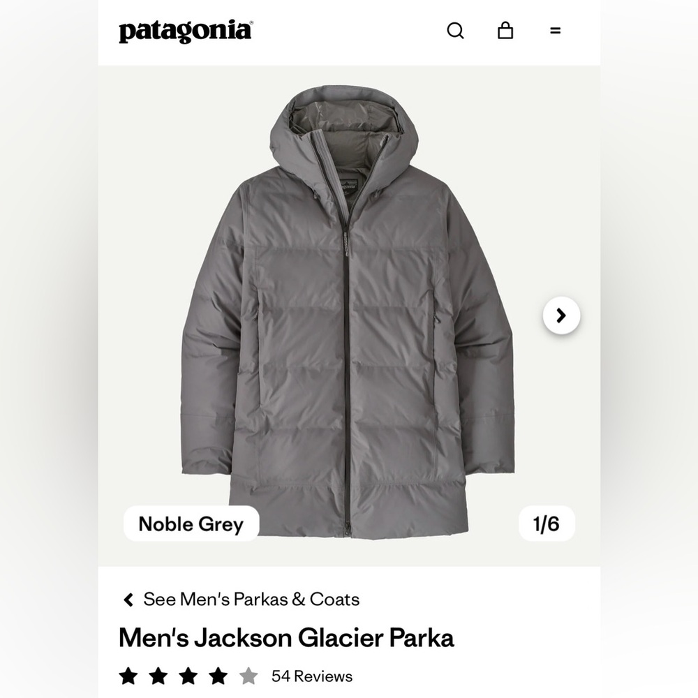 Patagonia Noble Grey Puffer Jacket